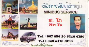 MINIBUS SERVICE-MR.TO-LAO PDR,LAO Minibus Service in Vientiane Capital and other  districts,LAO Business Directory 